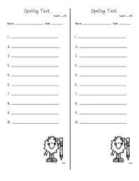Spelling Test Paper 20 Words Worksheets Teaching Resources Tpt