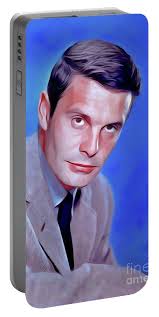 Louis Jourdan, Vintage Movie Star #1 Portable Battery Charger by Esoterica  Art Agency