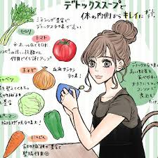 忙しい日々に追われ食生活が乱れがちなイラストレーターあんどうまみ 一食置き換えできるデトックススープダイエットにtry 今回は 置き換えスープダイエットのやり方作り方を公開 デトックススープ 料理 レシピ ダイエットの食事プラン