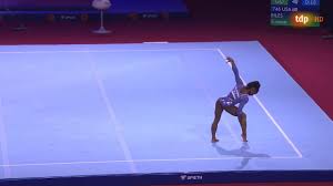 Simone biles is back in the gym, and she posted a video of a new skill she's playing around with: Simone Biles Floor Event Finals 2019 World Championships Youtube