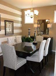 Traditional Dining Room With A Striped Accent Wall Design Anita Roll Murals Dining Room Accents Accent Walls In Living Room Dining Room Accent Wall