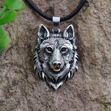 Fenrir Wolf Head Necklace In 2021 Viking Necklace Viking Necklace Pendants Wolf Necklace