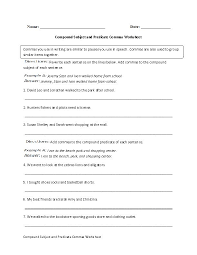 Englishlinx Com Commas Worksheets Subject And Predicate Subject And Predicate Worksheets Predicates