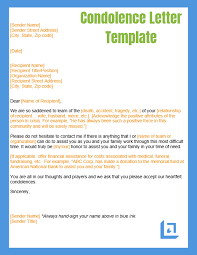 These layouts offer outstanding instances of the best ways to structure such a letter. Condolence Letter Template Free Business Writing Templates
