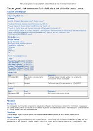 195 fore river pkwy ste 250. Pdf Cancer Genetic Risk Assessment For Individuals At Risk Of Familial Breast Cancer
