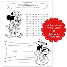 Printable Mickey Mouse Word Search Mickey Mouse Party Games Mickey Mouse Birthday Party Mickey Mouse