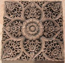 Thai Teak Wood Carving Panels X2 Teak Wood Panel Java Finish Id Wpswp409 Wood Paneling Hand Carved Teak Wood Carving Art
