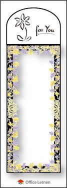 Ich wollte etwas anderes als die zahlreichen gratis vorlagen die man auf google findet und die jeder hat. Word Kostenlose Lesezeichenvorlagen Office Lernen Com