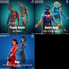 There will be four encore presentations, following the first show. All Fortnite Skins Cosmetics Leaked For Travis Scott Event Fortnite Intel