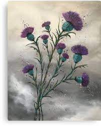 Scottish Traditional Purple Thistle Canvas Print By Amazingraceart Thistles Art Scottish Thistle Art Thistle Painting