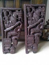 Indian Hand Carved Wooden Corbels Bracket Wooden Corbels Wood Carving Art Decor