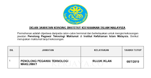 Anda perlukan rujukan peperiksaan online penolong pegawai teknologi maklumat gred f29 yang lengkap dengan senarai tugas pegawai teknologi maklumat gred f41 adalah seperti berikut: Jawatan Kosong Terkini Institut Kefahaman Islam Malaysia Penolong Pegawai Teknologi Maklumat Kerja Kosong Kerajaan Swasta