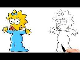 how to draw maggie from the simpsons step by step كيف ترسم ماجي من عائلة سيمبسون تعليم الرسم youtube in 2021 drawing tutorial drawings character