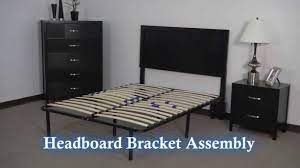 With its 51 inch headboard featuring the polyester linen upholstery and beautiful sticking pattern, it earns. Headboard Footboard Brackets For Platform Frame With Slats Youtube