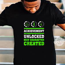 Buy achievement unlocked fatherhood and new character created matching father son shirts online at an affordable price. Mens Achievement Unlocked New Character Created Shirt
