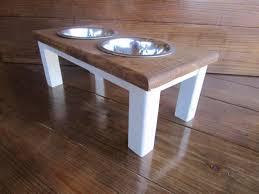 Farm Table Dog Bowl Stand Dog Bowl Holder Country Table Dog Bowl Stand Medium Sized Dog Bowl Stand Special Walnut Dog Bowl Stand Dog Bowls Dog Bowl Holder