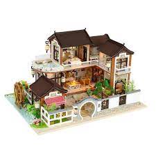 Diy Doll House Kit Diy Wooden Miniature Doll House Kit Villa Etsy In 2021 Toy House Diy Dollhouse Dollhouse Furniture Kits