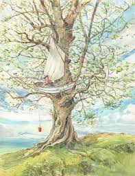 Boat In Tree 2 Storybook Art Whimsical Art Tree Drawing
