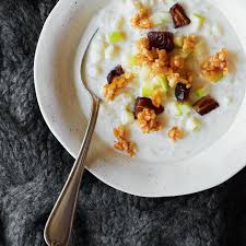 Riz Au Lait Aux Dattes Et A La Pomme Ricardo Recipe Rice Pudding Blueberry Pudding Blueberry Pudding Cake