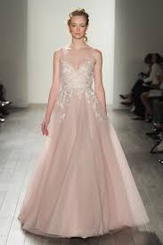White Not Your Thing Blush Pink Is The Fashion Forward Bride S Shade Of Choice For 2017 Blush Pink Wedding Dress Pink Wedding Dresses Wedding Dresses Photos