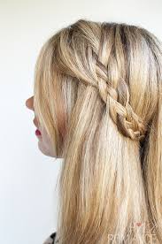 Here you see a really pretty way to get hair out of your face, while looking feminine at the gym. Hairstyle Tutorial Four Strand Braids And Slide Up Braids Hair Romance