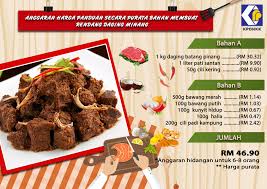 Rendang daging minang azie 9/02/2011 daging lauk pauk masakan minang berminggu saya memikirkan juadah yang ingin disediakan pada hari raya memandangkan tahun ini tahun. Kpdnhep On Twitter Infokpdnkk Anggaran Harga Panduan Secara Purata Bahan Membuat Rendang Daging Minang Aidiladha Caringministry