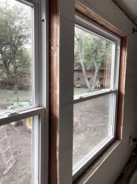 Consider dressing your window with new covers. Simple Farmhouse Style Window Trim Rocky Hedge Farm