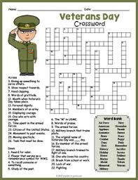 When is it, when did it originate, and how does it differ from memorial day? Veterans Day Crossword Puzzle Worksheet Activity By Puzzles To Print