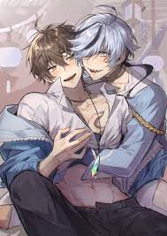 open mouth, sharp teeth, male focus, yaoi, blade (nu carnival) - Anime R34