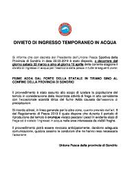 Divieto Di Ingresso In Acqua Unione Pesca Sondrio