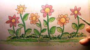 Easy garden scenery drawing | how to draw beautiful city garden with chery blossom how to draw simple scenery of chery. How To Draw Flower Garden Step By Step Flower Garden Drawing Youtube