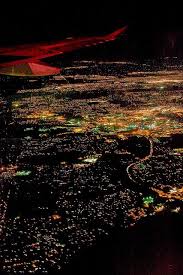 View From Airplane Coming In Low Over Minneapolis At Night Views Aerial Photography Airplane View