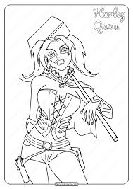 Harley quinn coloring pages are images with the popular character who is familiar to us thanks to a series of comic books, cartoons. Printable Harley Quinn Pdf Coloring Page