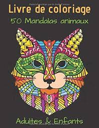 Avec des animaux comme les chats, les chiens, les éléphants et les hiboux. Livre De Coloriage 50 Mandalas Animaux Adultes Enfants Livre A Colorier 50 Mandalas Sur Fond Noir Soulager Les Dessins D Animaux Livre De Chevaux Chiens Chats French Edition