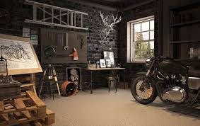 Vintage Motorcycle Garage By Mitika Dimov House Design And Decor Garage Decor Motorcycle Garage Garage Design