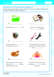 Download Your Free Oxford Junior Illustrated Dictionary Challenge Worksheet Teach Children About Using Dictionar Illustrated Words Dictionary Word Definitions