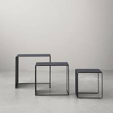 Ethan allen elements oval 2 tier coffee table modern 56 x 29. Metal Nesting Tables Cluster By Ferm Living