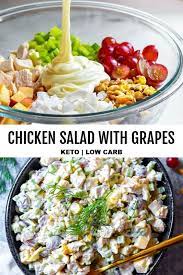 Easy Keto Chicken Salad 6 Variations Recipe Chicken Salad With Grapes Recipes Low Carb Chicken Salad