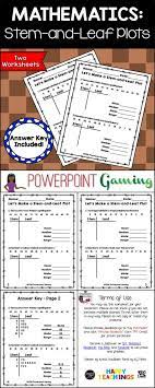 Making A Stem And Leaf Plot With Mean Mode Median Range Worksheet Worksheets Teaching Math Math Resources