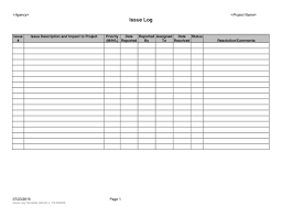 Issues log template excel project management change request. Issue Log Template In Word And Pdf Formats
