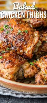 Oven Baked Chicken Thighs Chicken Thights Recipes Chicken Thigh Recipes Baked Chicken Dinner Recipes