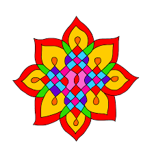 Print and color by hand. Diwali Rangoli