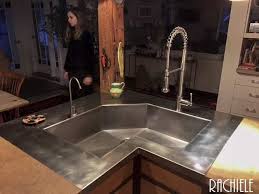 corner single bowl custom stainless