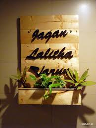 Name Plate Planter By Xog Custom Made With House Numbers Family Names Or A Greeting Of Your Choice T Name Plates For Home Name Plate Design Name Wall Decor