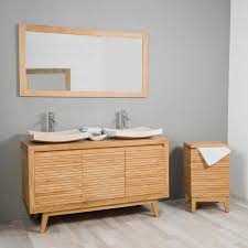 Les meubles sous vasque tikamoon sont réalisés en bois massif. Meuble Salle De Bain En Teck Vintage 140