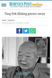 Berita pemergiaan mendiang telah disahkan, namun punca kematiannya masih belum dikenal. Berita Sibu Tan Sri Ting Pek Khiing Has Passed Away Here Facebook