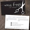 Salon script holographic glam abstract iridescent business card. 1