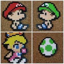 Bebe Mario Luigi Y Peach Grano Sprites Isla De Yoshi Lindo Hama Beads Mario Bead Sprite Hama Beads Patterns