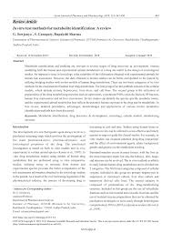 Pdf In Vitro Test Methods For Metabolite Identification A Review