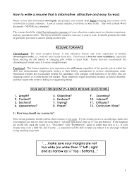 write a resume that is informative